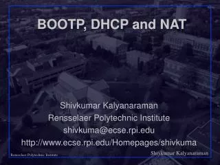 BOOTP, DHCP and NAT