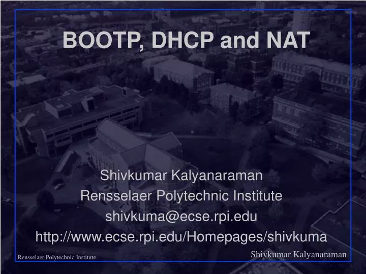 bootp dhcp and nat