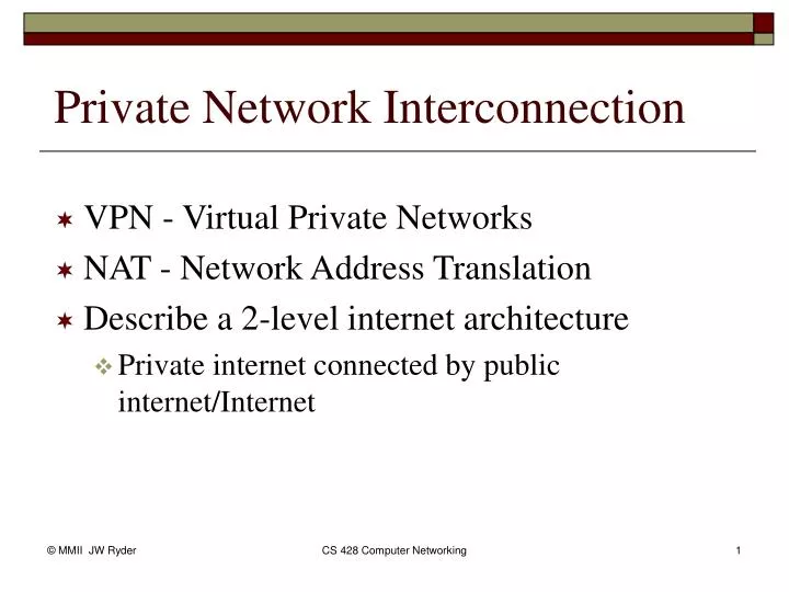 private network interconnection