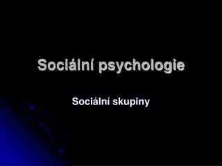 soci ln psychologie
