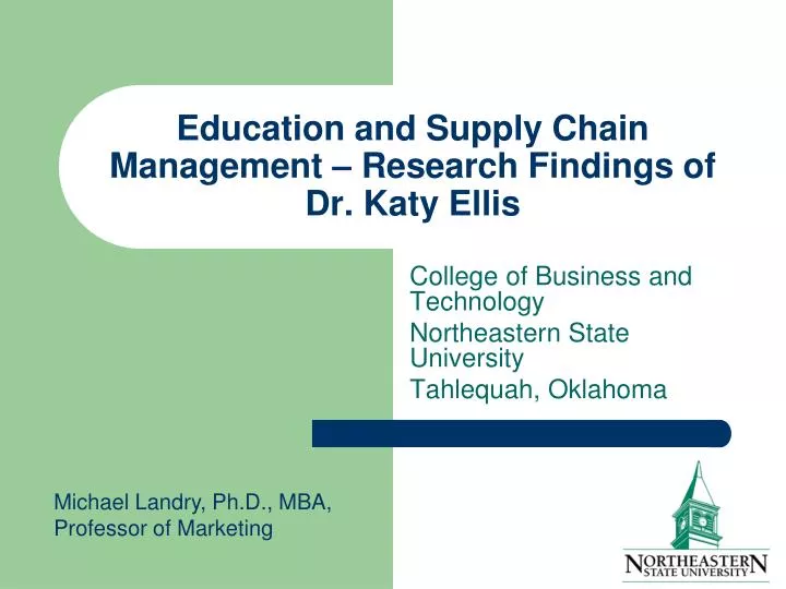 education and supply chain management research findings of dr katy ellis