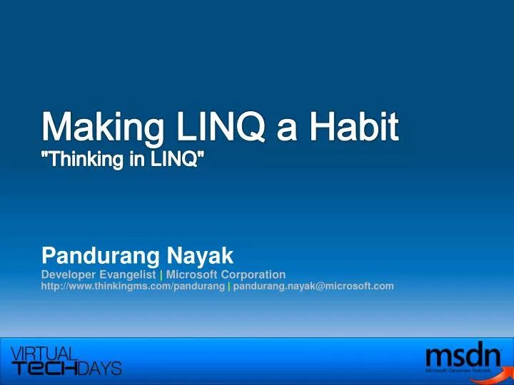 m aking linq a habit thinking in linq