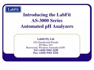 Introducing the LabFit AS-3000 Series Automated pH Analyzers