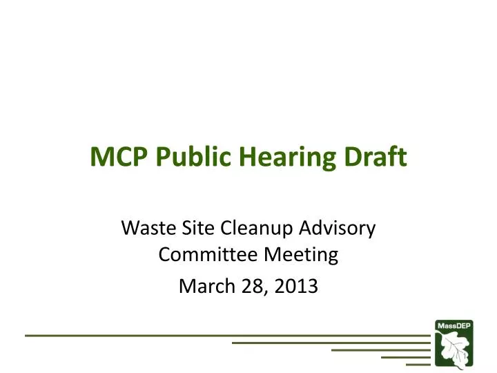 mcp public hearing draft