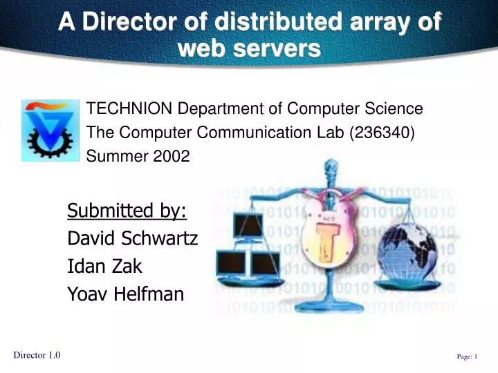 a director of distributed array of web servers