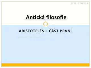 antick filosofie