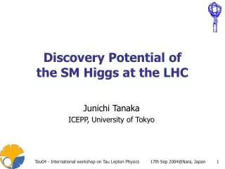 Discovery Potential of the SM Higgs at the LHC