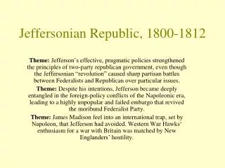 Jeffersonian Republic, 1800-1812