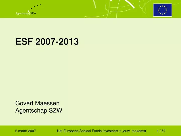 esf 2007 2013 govert maessen agentschap szw