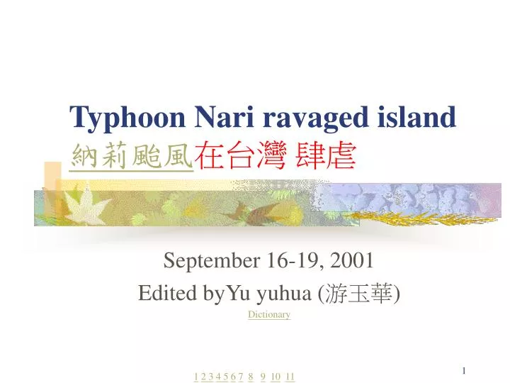 typhoon nari ravaged island