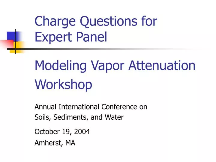 charge questions for expert panel
