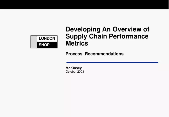 developing an overview of supply chain performance metrics