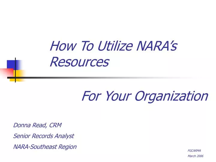 how to utilize nara s resources
