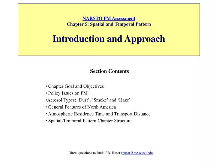 narsto pm assessment chapter 5 spatial and temporal pattern introduction and approach