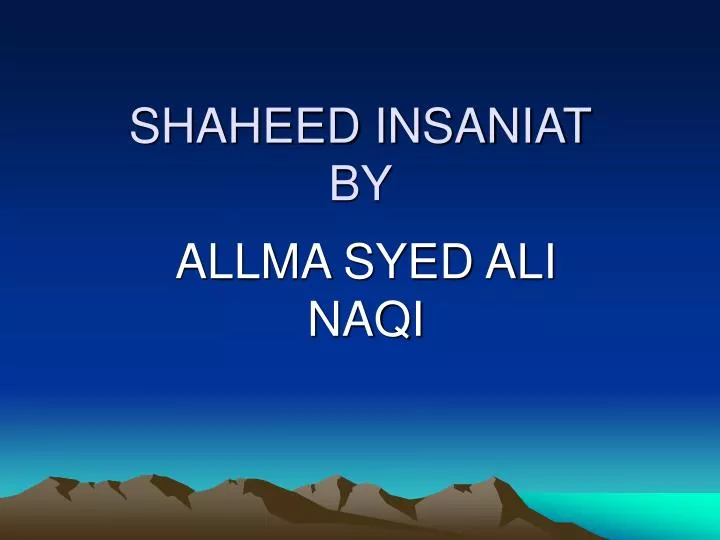 shaheed insaniat by