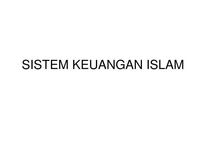 sistem keuangan islam