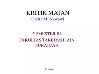 kritik matan oleh m nawawi
