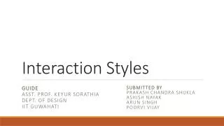 Interaction Styles