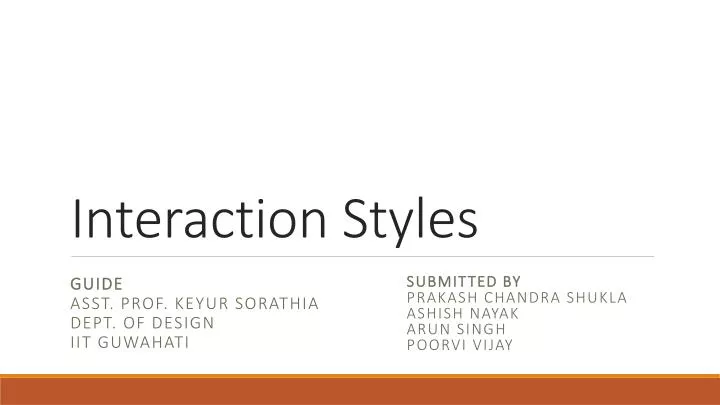 interaction styles