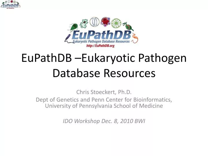 eupathdb eukaryotic pathogen database resources