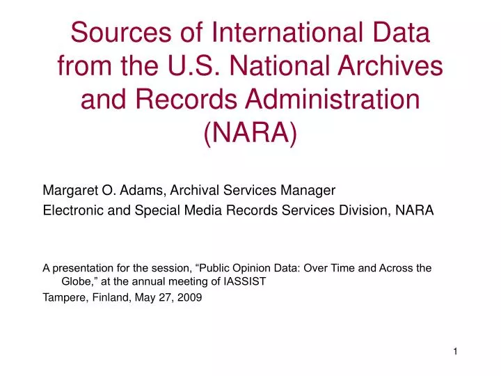 sources of international data from the u s national archives and records administration nara