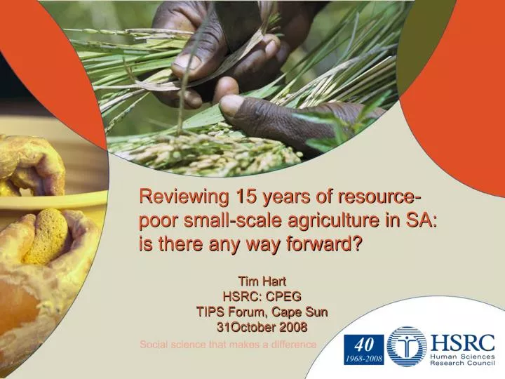 reviewing 15 years of resource poor small scale agriculture in sa is there any way forward