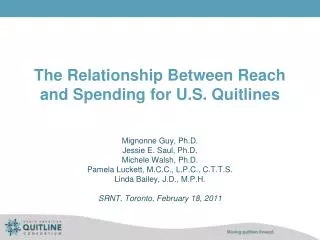 The Relationship Between Reach and Spending for U.S. Quitlines