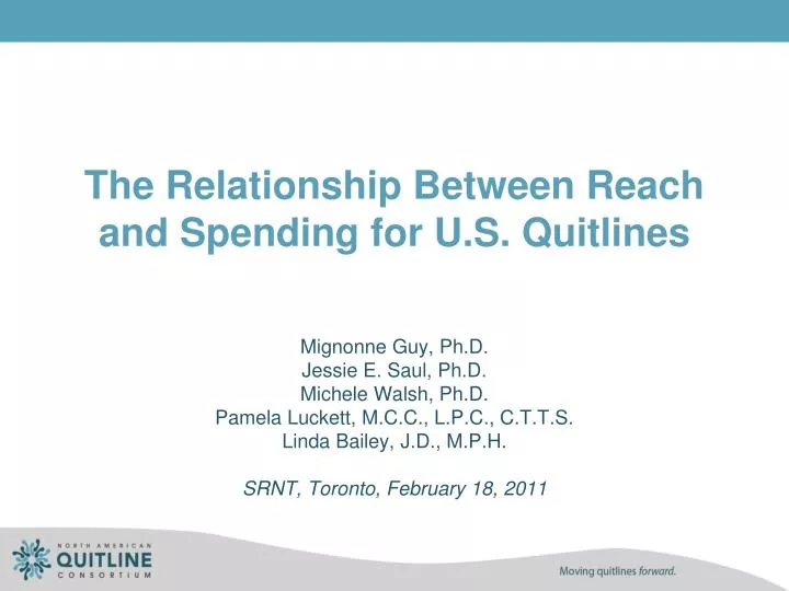 the relationship between reach and spending for u s quitlines