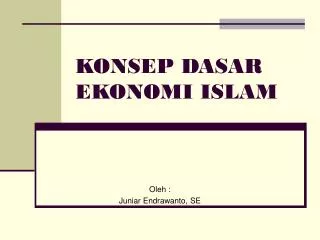konsep dasar ekonomi islam