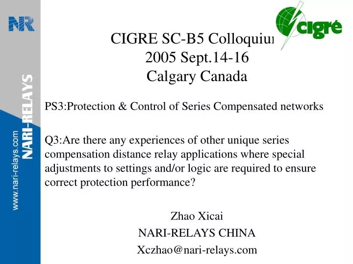 cigre sc b5 colloquium 2005 sept 14 16 calgary canada