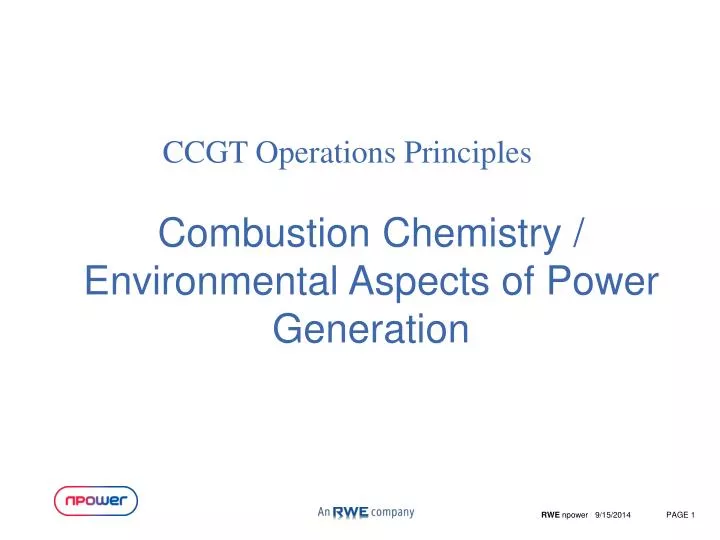 combustion chemistry environmental aspects of power generation