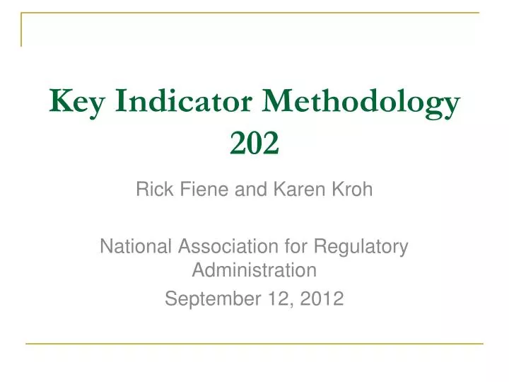 key indicator methodology 202