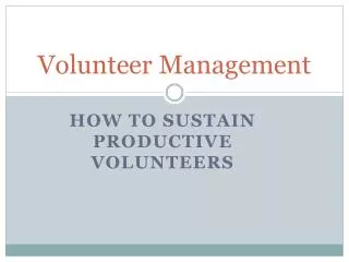 Volunteer Management