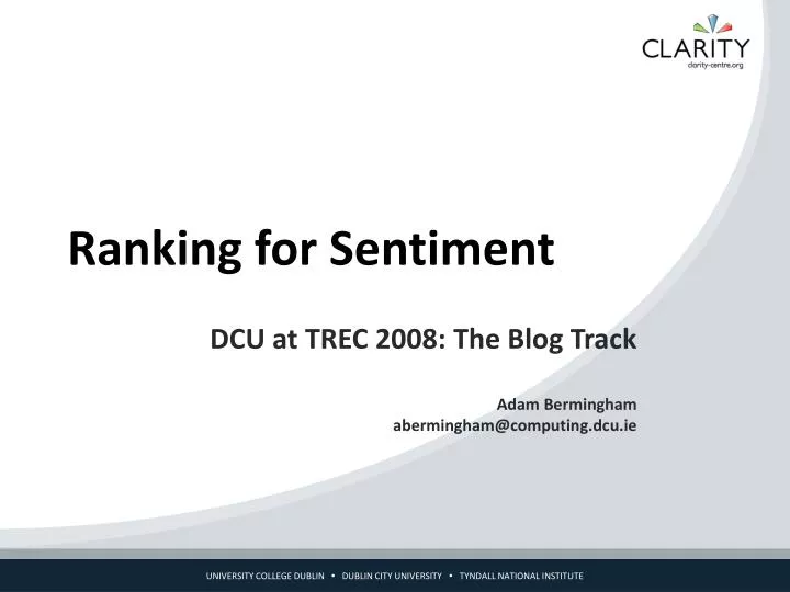 ranking for sentiment