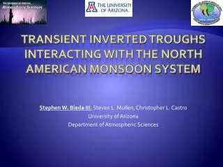 Transient inverted troughs interacting with the north american monsoon system