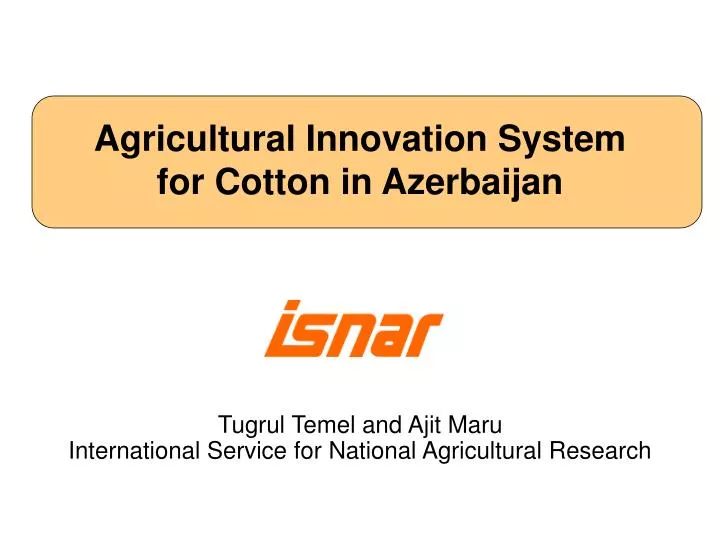 agricultural innovation system for cotton in azerbaijan