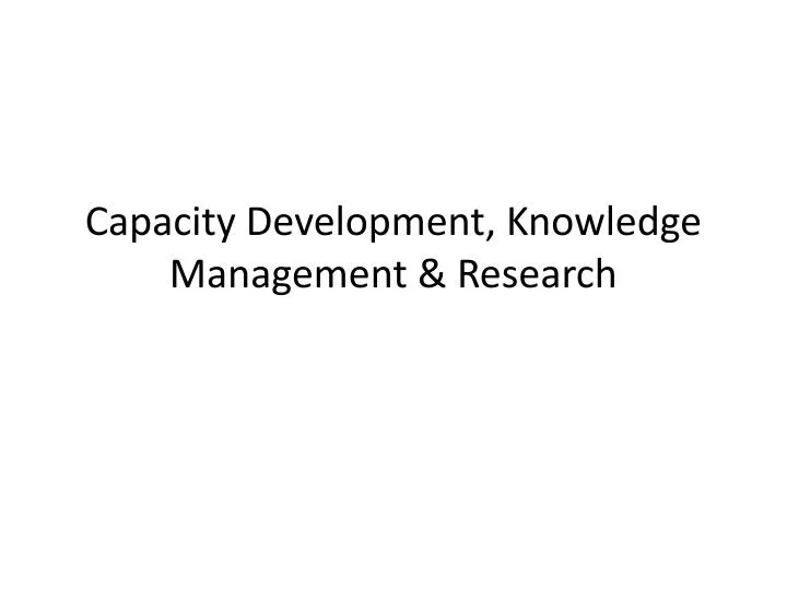 capacity development knowledge management research