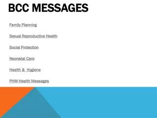 BCC Messages