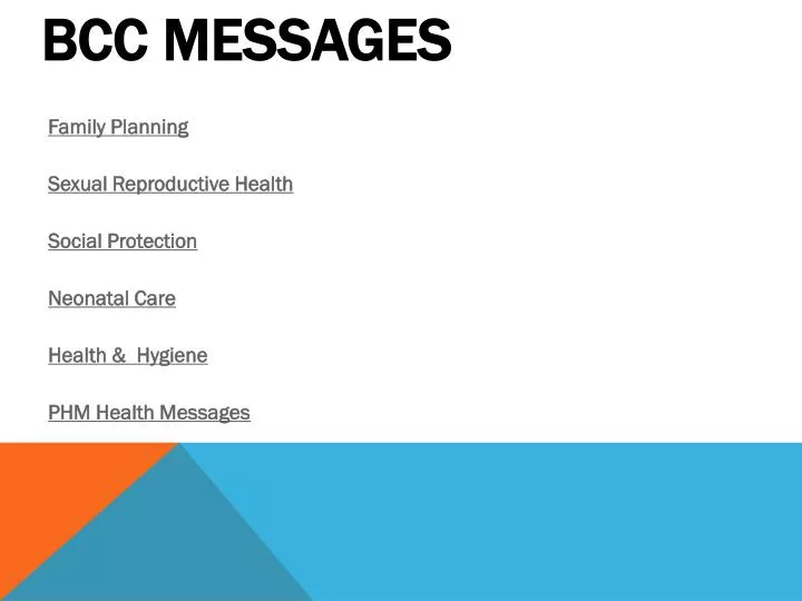 bcc messages
