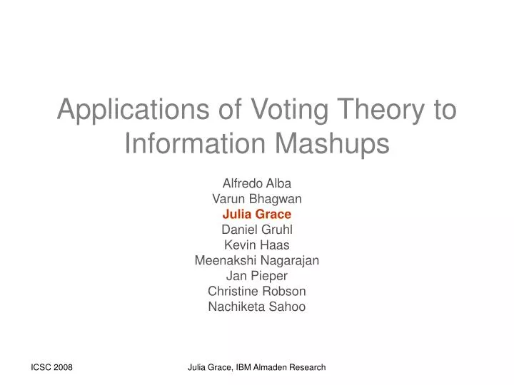 applications of voting theory to information mashups