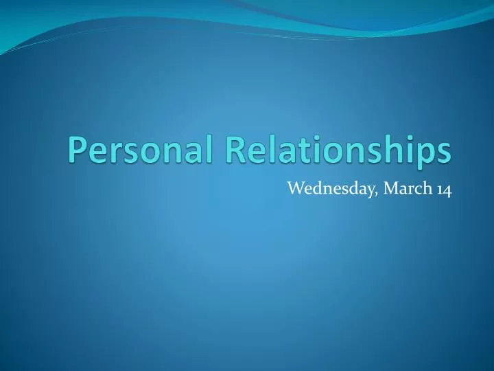 personal relationships