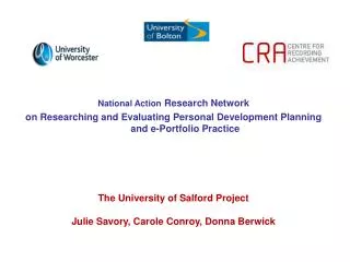 The University of Salford Project Julie Savory, Carole Conroy, Donna Berwick