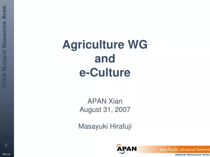 agriculture wg and e culture