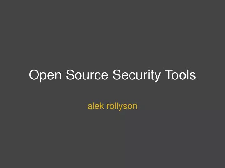 open source security tools