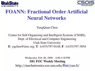 FOANN: Fractional Order Artificial Neural Networks