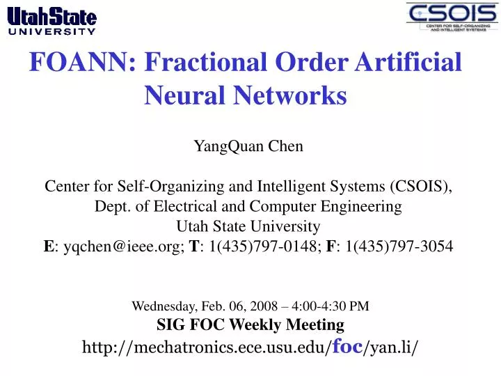 foann fractional order artificial neural networks