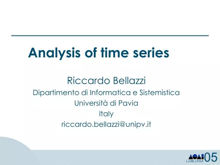 analysis of time series