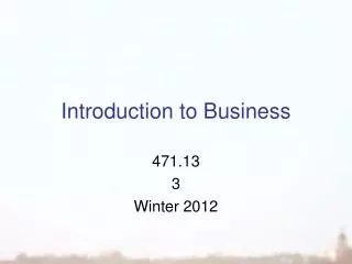 Introduction to Business