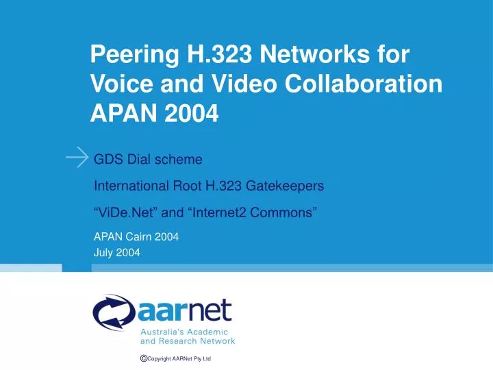 peering h 323 networks for voice and video collaboration apan 2004