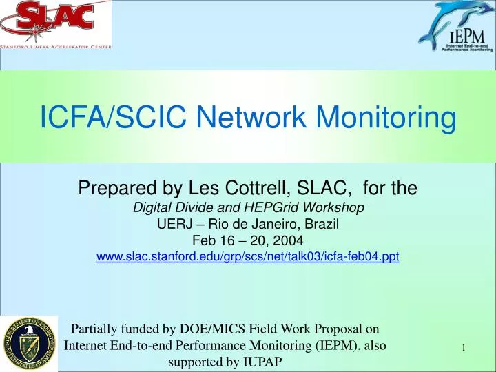 icfa scic network monitoring